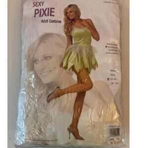 Sexy Adult Pixie Fairy Costume w/ Built-In Petticoat, Size Medium 6-8
